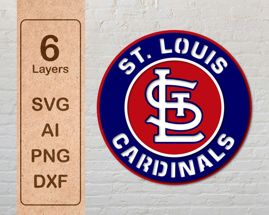 St. Louis Cardinals MLB Teams Designed Logo Multi Layer Laser Cut files svg dxf ai png