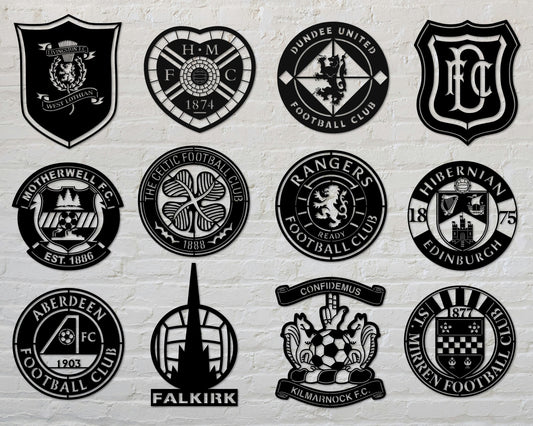 Bundle Scottish Premiership Football Club Badge Shield Single Layer Laser Cut files svg dxf ai eps png jpg pdf