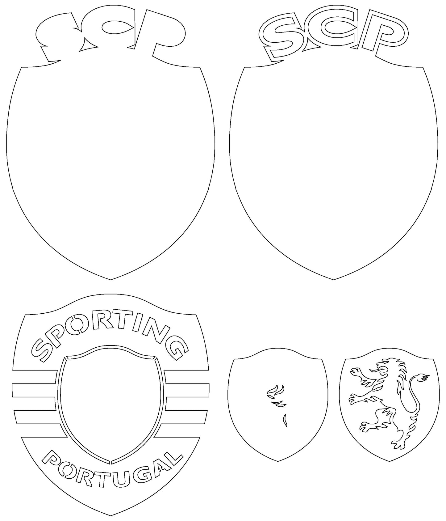Sporting Lisbon FC football club logo Layered Laser Cut files