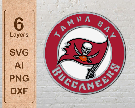 Tampa Bay Buccaneers Designed Logo Multi Layer Laser Cut files svg dxf ai png