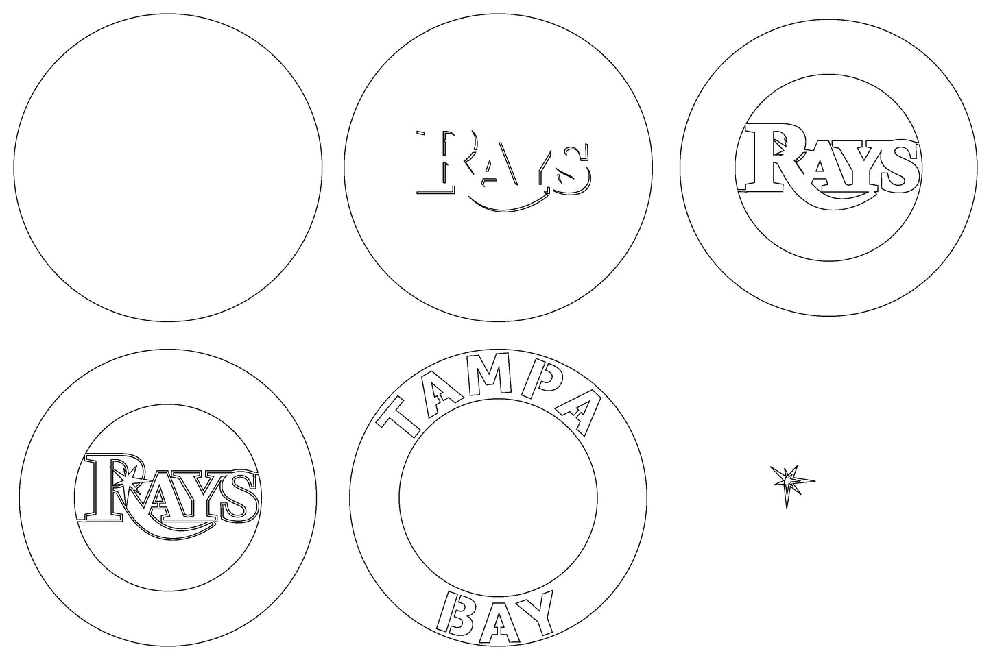 Tampa Bay Rays MLB Teams Designed Logo Multi Layer Laser Cut files svg dxf ai png