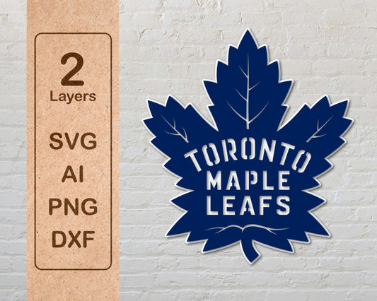 Toronto Maple Leafs NHL Teams Designed Logo Multi Layer Laser Cut files svg dxf ai png