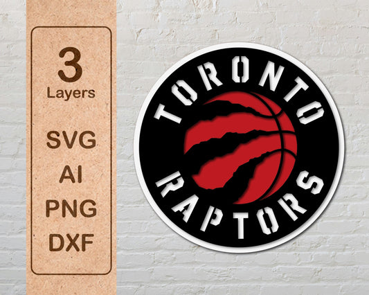 Toronto Raptors Multi Layer Laser Cut files svg dxf ai png