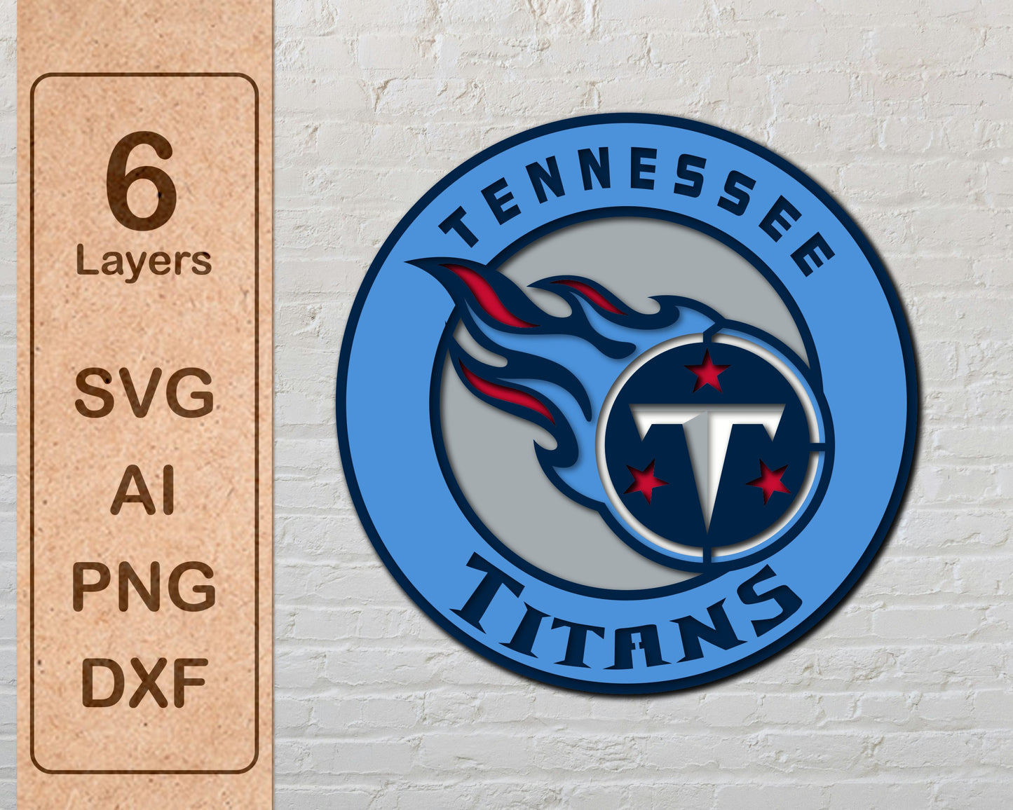 Tennessee Titans Designed Logo Multi Layer Laser Cut files svg dxf ai png