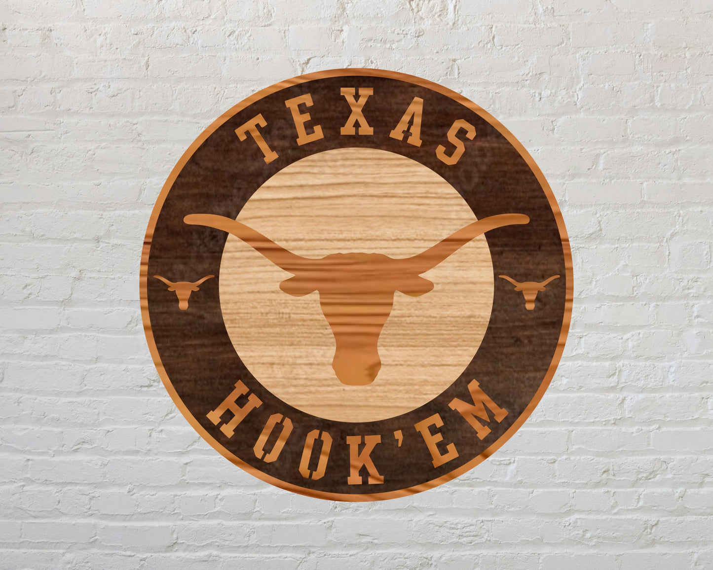 Texas Hook 'Em Football Team Design Logo Multilayer Laser Cut files svg dxf ai png