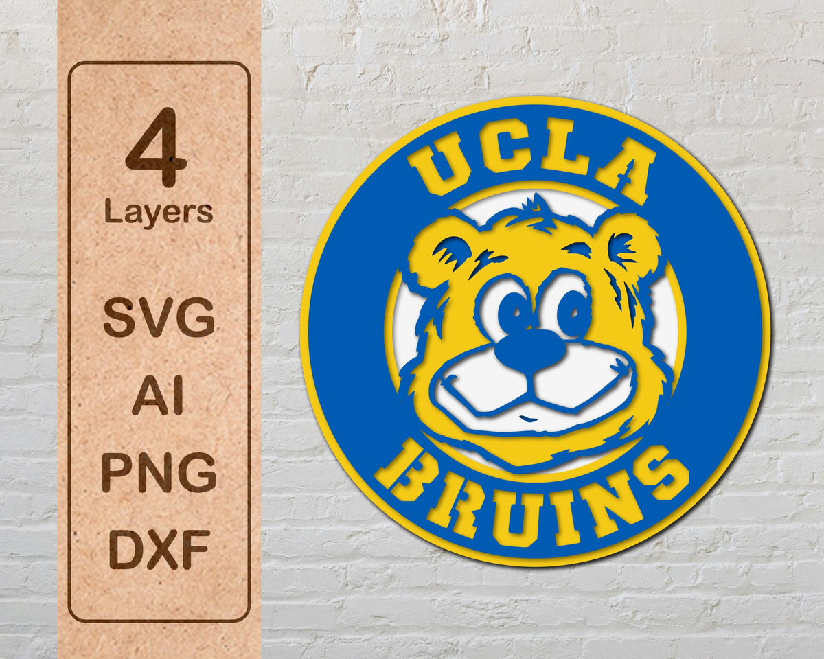 UCLA Bruins NCAA Football Team Design Logo Multilayer Laser Cut files svg dxf ai png