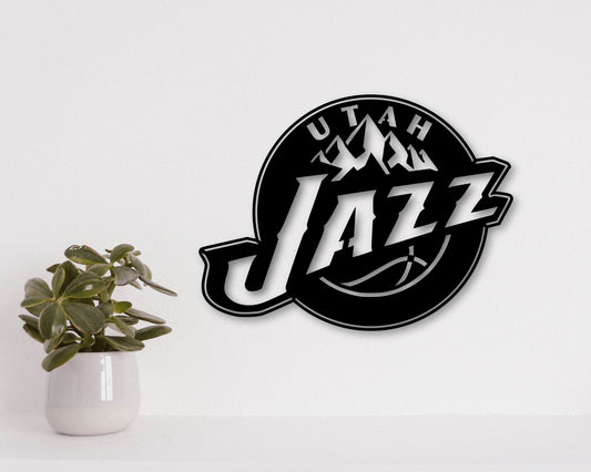 Utah Jazz NBA Teams Designed Logo Badge Shield Metal Laser Cut files svg dxf ai png jpg pdf eps