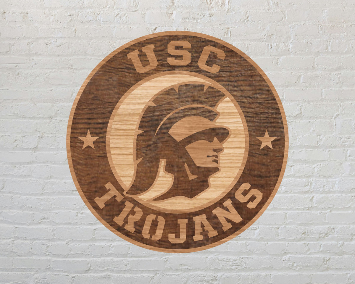 USC Trojans NCAA Football Team Design Logo Multilayer Laser Cut files svg dxf ai png