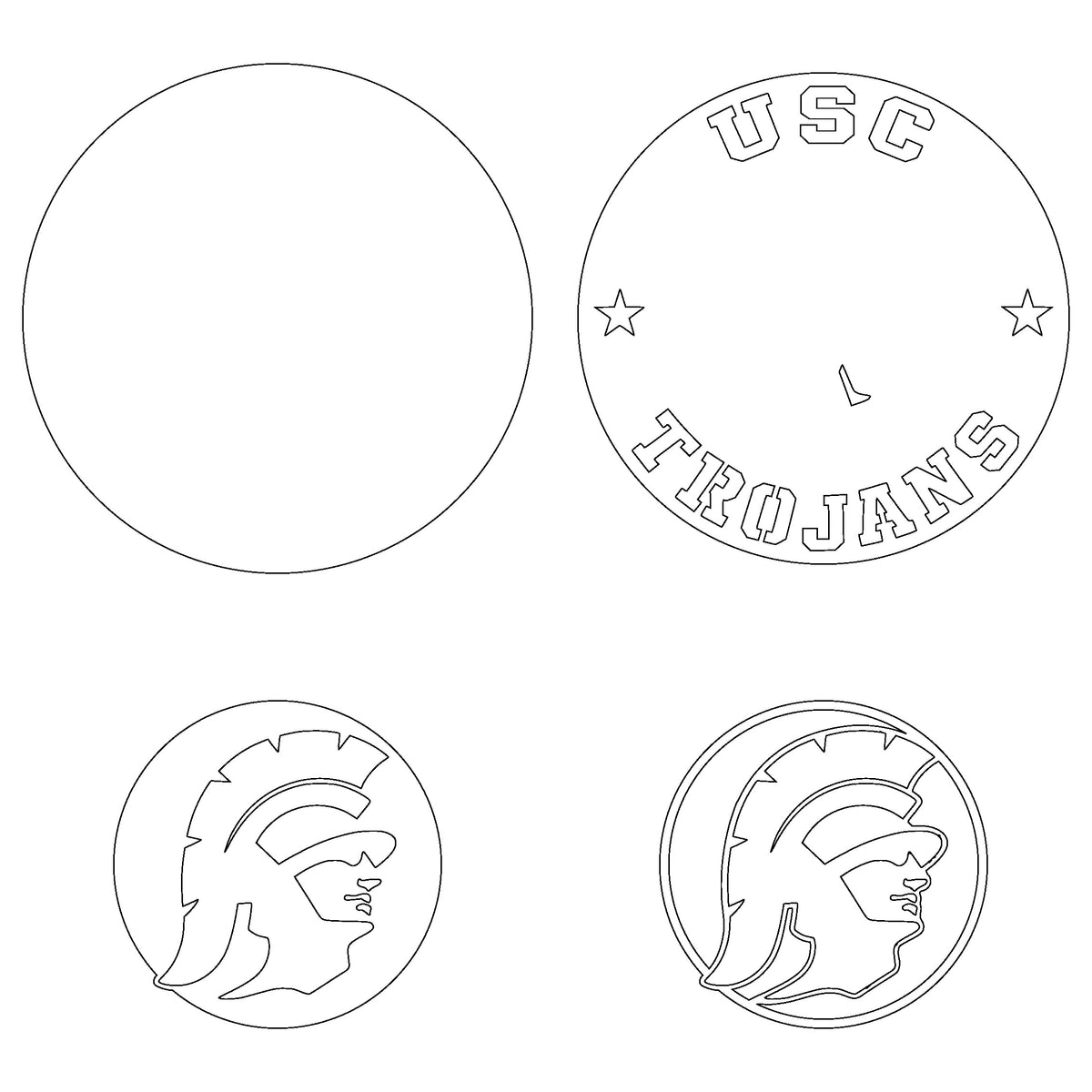 USC Trojans NCAA Football Team Design Logo Multilayer Laser Cut files svg dxf ai png