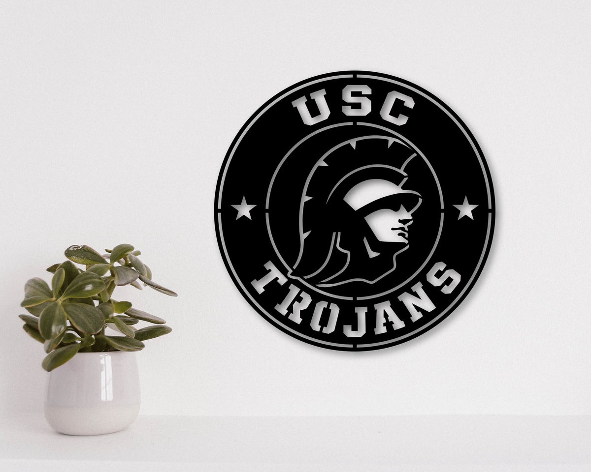 USC Trojans NCAA Football Team Badge Shield Laser Cut files svg dxf ai eps png jpg pdf