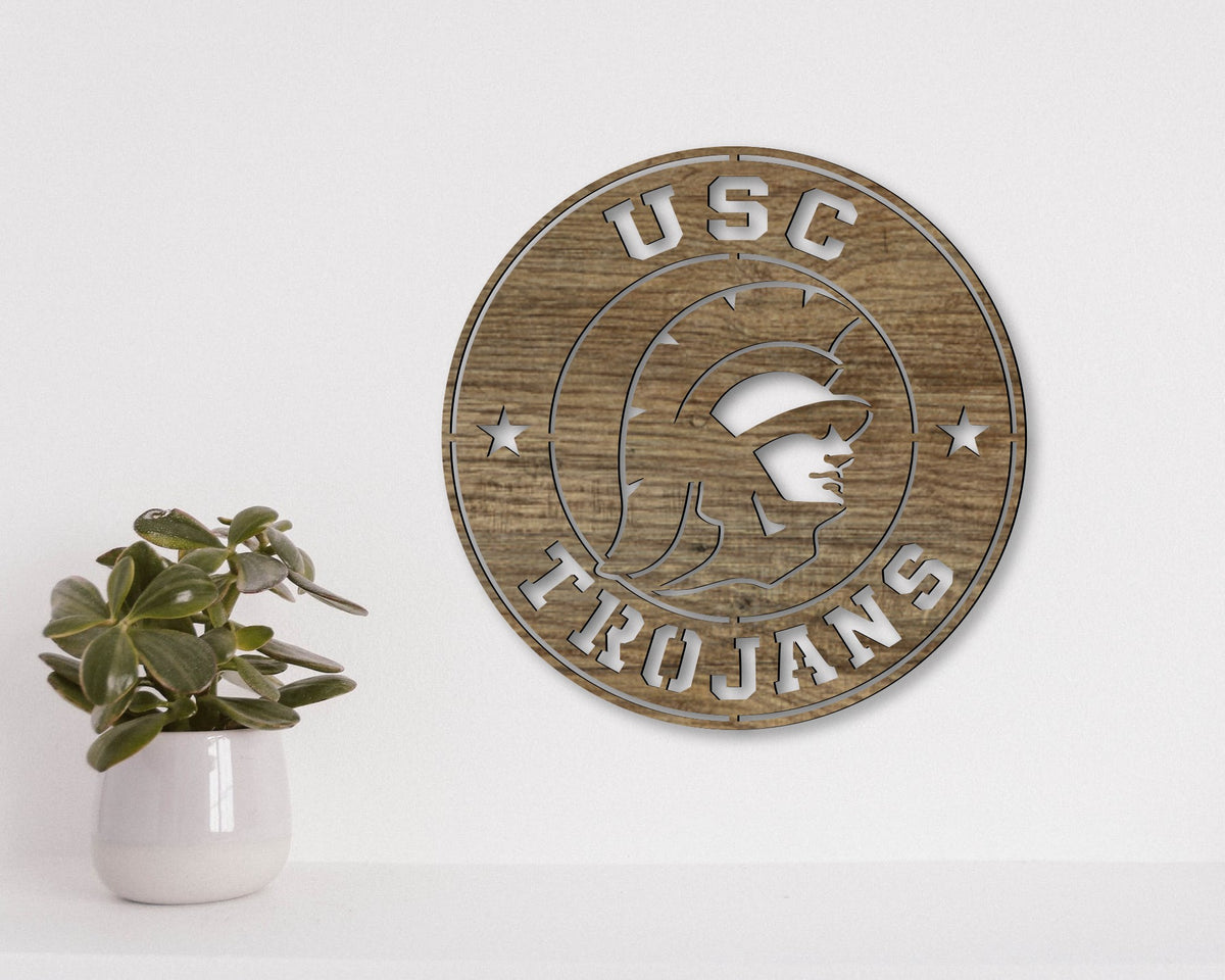 USC Trojans NCAA Football Team Badge Shield Laser Cut files svg dxf ai eps png jpg pdf