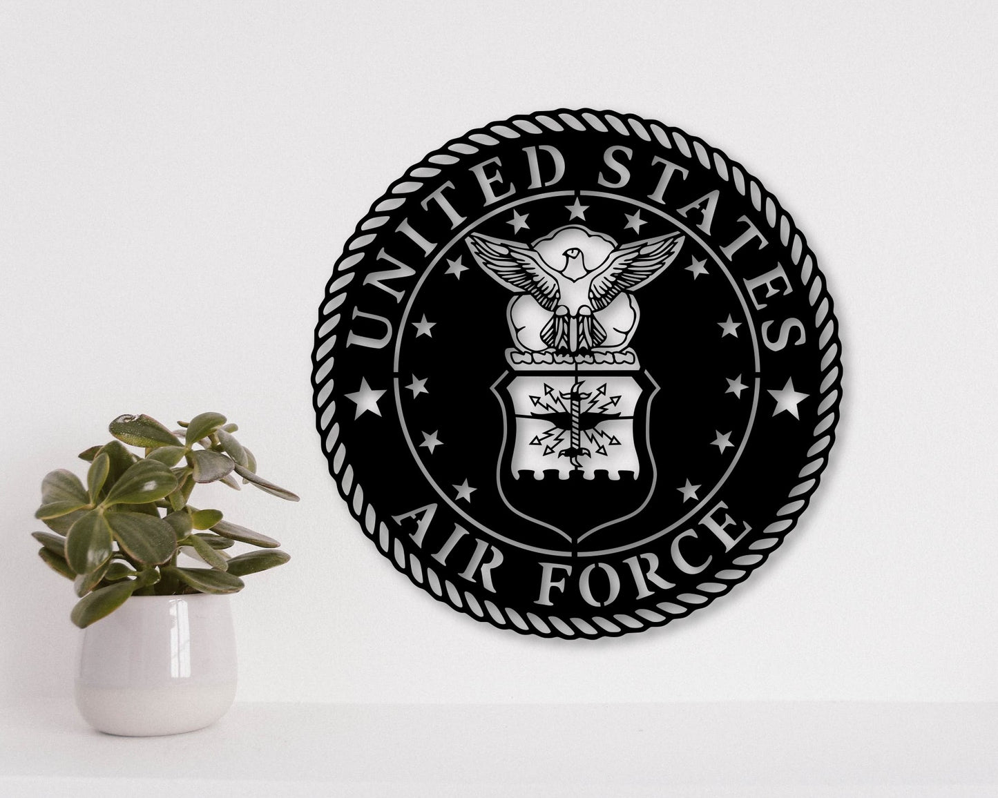 United States Air Force Badge Shield Metal Laser Cut files svg dxg jpg png pdf ai eps
