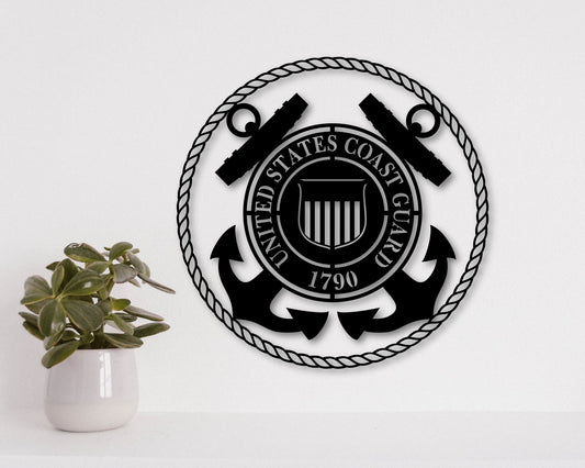 United States Coast Guard Badge Shield Metal Laser Cut files svg dxg jpg png pdf ai eps