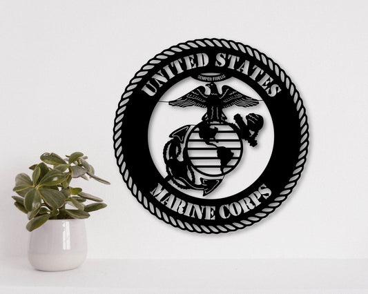 United States Marine Corps Badge Shield Metal Laser Cut files svg dxg jpg png pdf ai eps