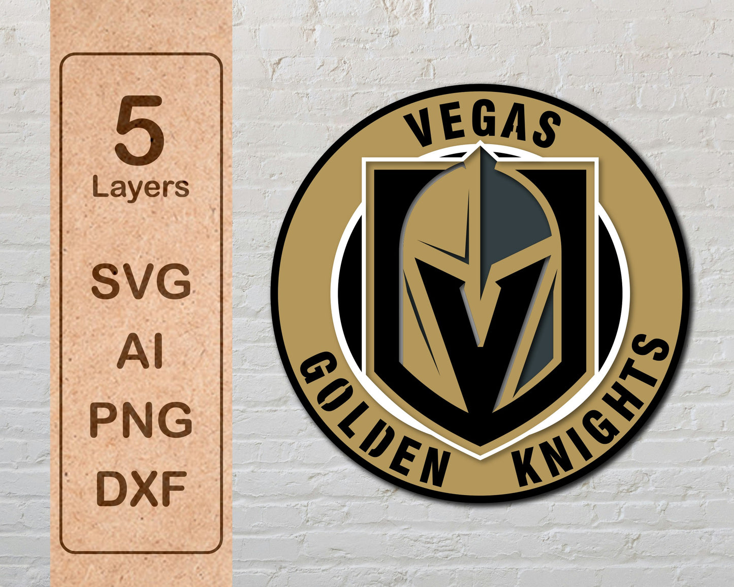 Vegas Golden Knights Multi Layer Laser Cut files svg dxf ai png