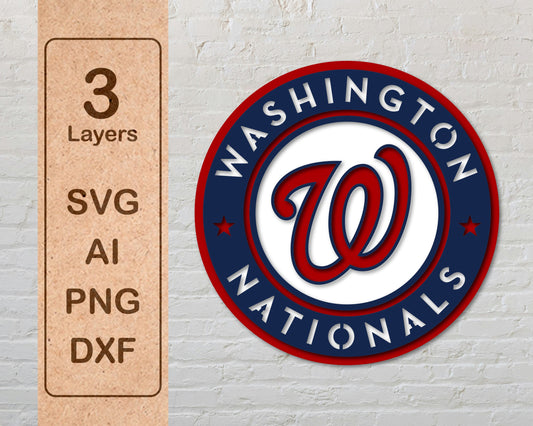 Washington Nationals Multi Layer Laser Cut files svg dxf ai png