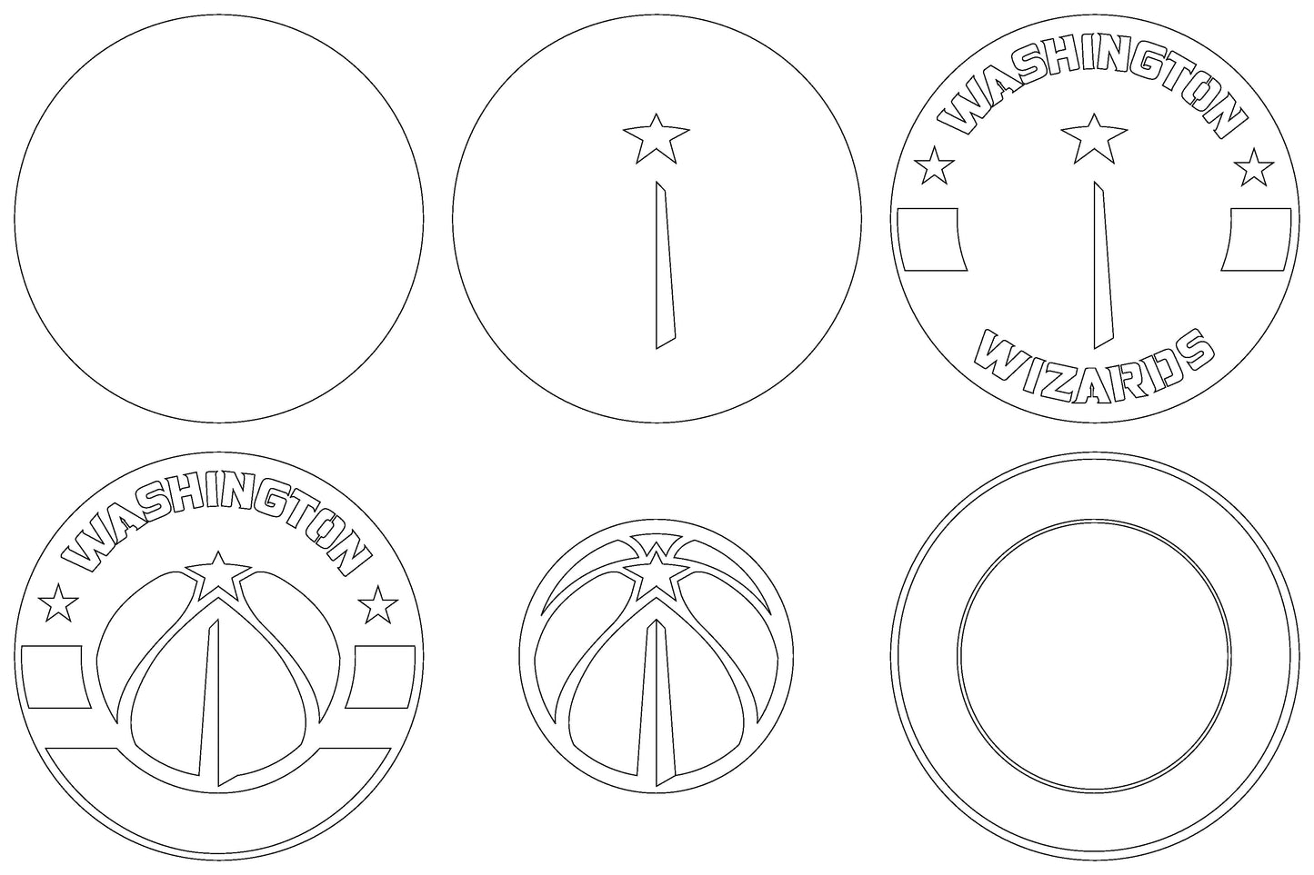 Washington Wizards NBA Teams Design Logo Multi Layer Laser Cut files svg dxf ai png