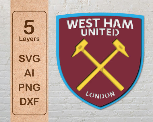 West Ham United FC Layered Laser Cut files
