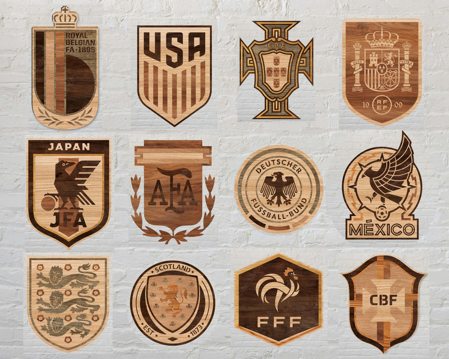 Bundle FIFA World Cup 2026 National Football Soccer Teams Logo Multi Layered Laser Cut files svg dxf ai png