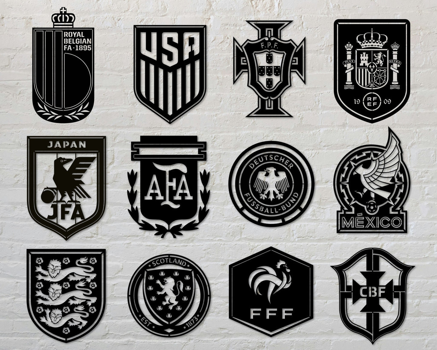 Bundle FIFA World Cup 2026 National Football Soccer Teams Logo Badge Shield Single Layer Laser Cut files svg dxf ai eps png jpg pdf
