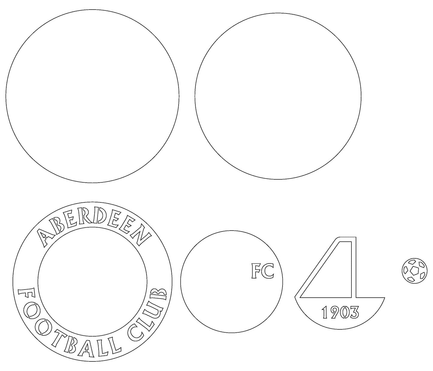 Aberdeen FC football club logo Layered Laser Cut files svg dxf ai png
