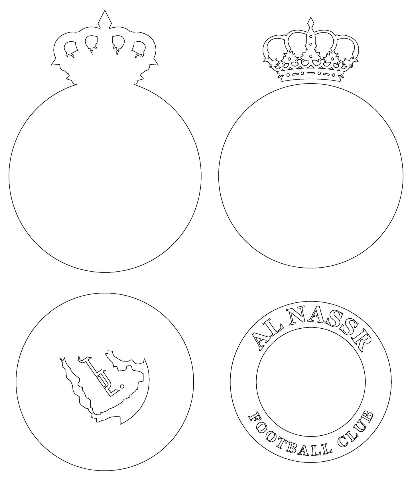 Al-Nassr FC football club logo Layered Laser Cut files svg dxf ai png