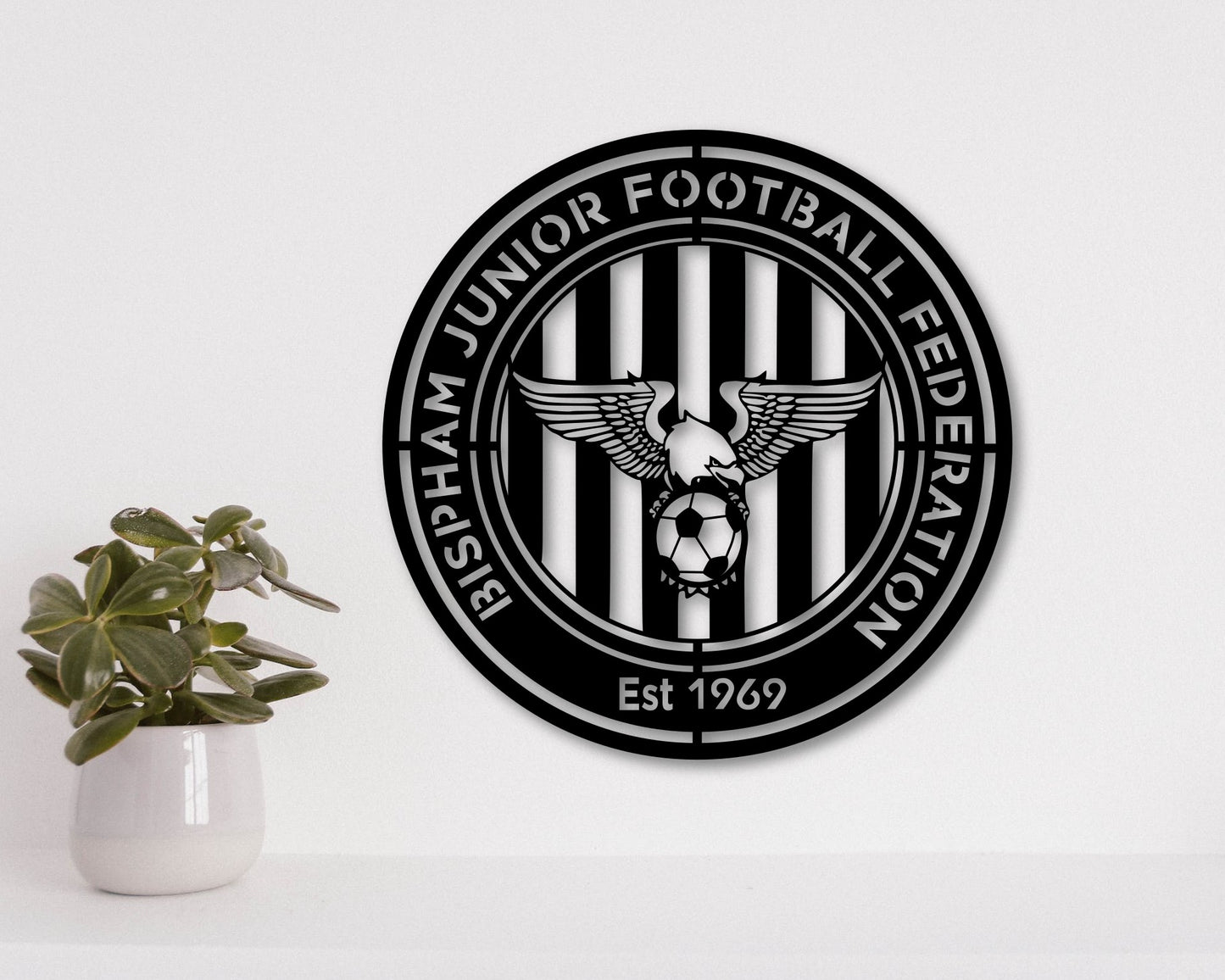 Bispham Junior Football Federation Badge Shield Metal Laser Cut files svg dxg jpg png pdf ai eps