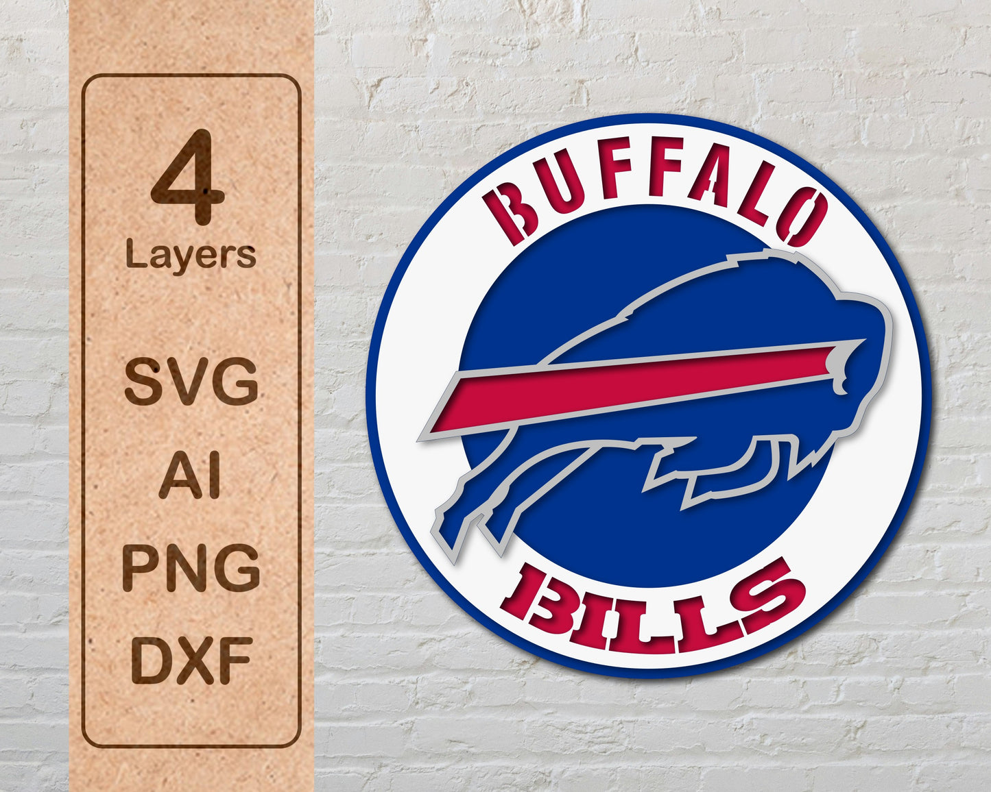 Buffalo Bills Multi Layered Laser Cut files svg dxf ai png
