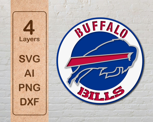 Buffalo Bills Multi Layered Laser Cut files svg dxf ai png