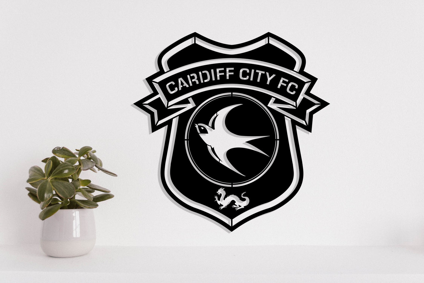 Cardiff City FC Badge Shield Metal Laser Cut files svg dxg jpg png pdf ai eps