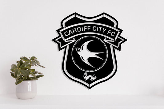 Cardiff City FC Badge Shield Metal Laser Cut files svg dxg jpg png pdf ai eps