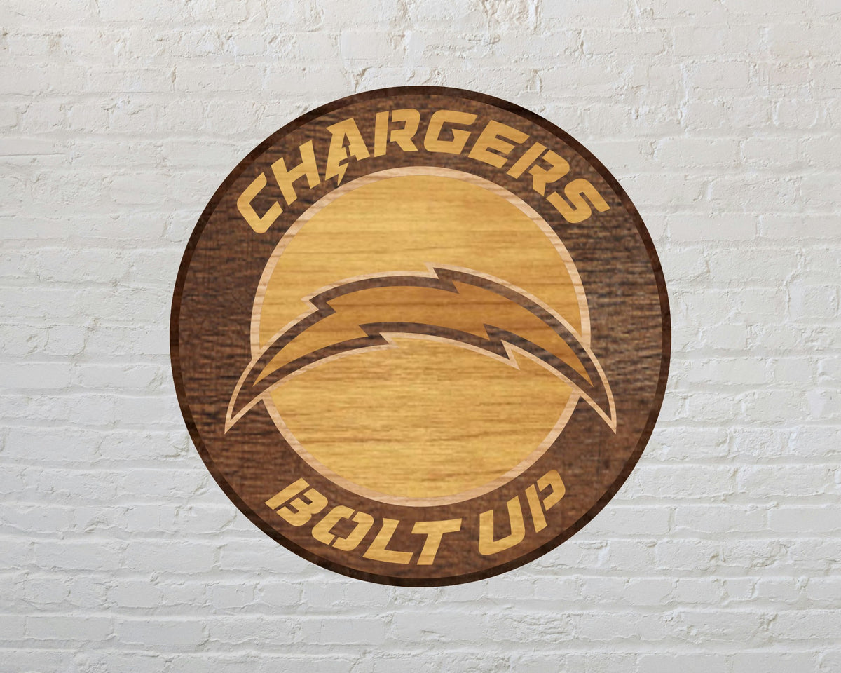 Los Angeles Chargers Bolt Up NFL Team Design Logo Multilayer Laser Cut files svg dxf ai png