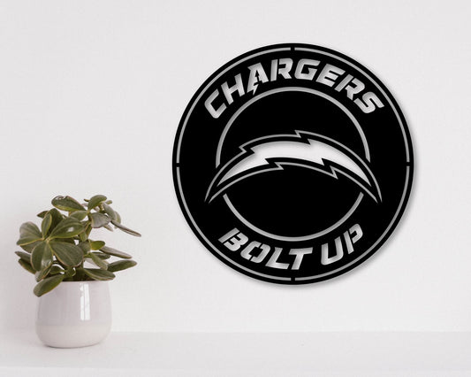 Los Angeles Chargers Bolt Up NFL Team Badge Shield Laser Cut files svg dxf ai eps png jpg pdf
