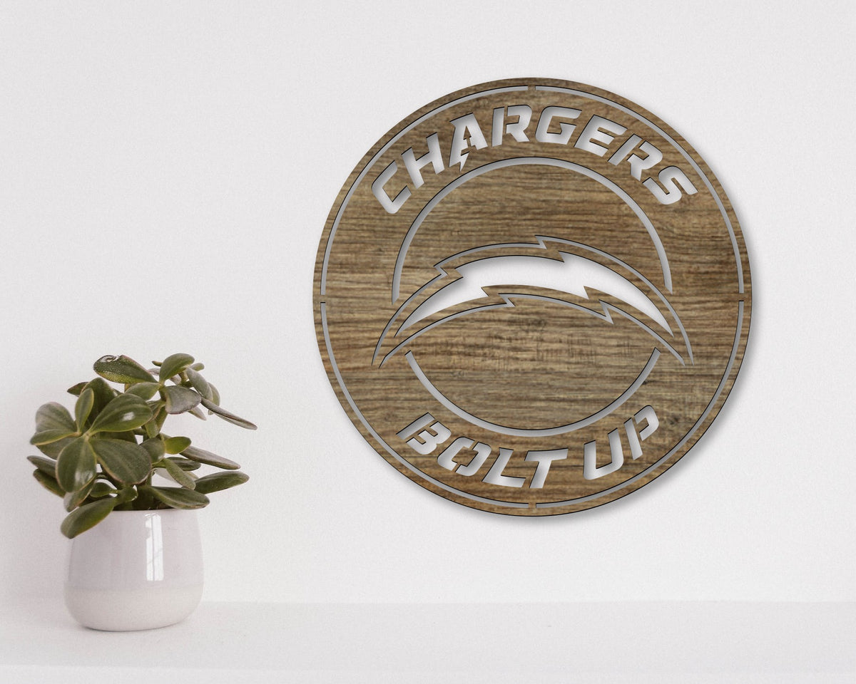 Los Angeles Chargers Bolt Up NFL Team Badge Shield Laser Cut files svg dxf ai eps png jpg pdf