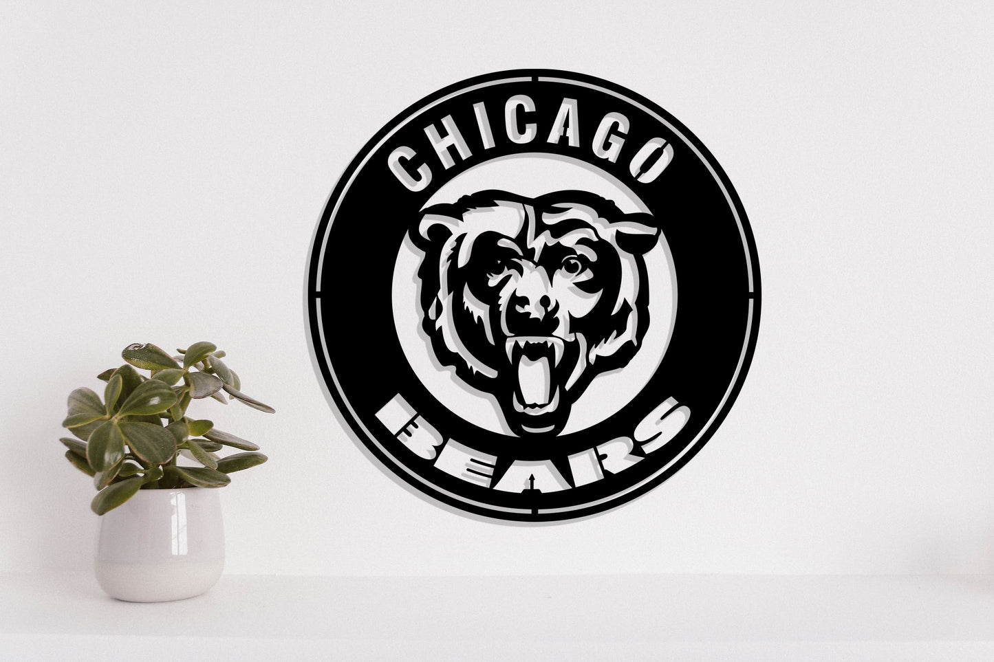 Chicago Bears Badge Shield Laser Cut files svg dxf ai eps png jpg pdf