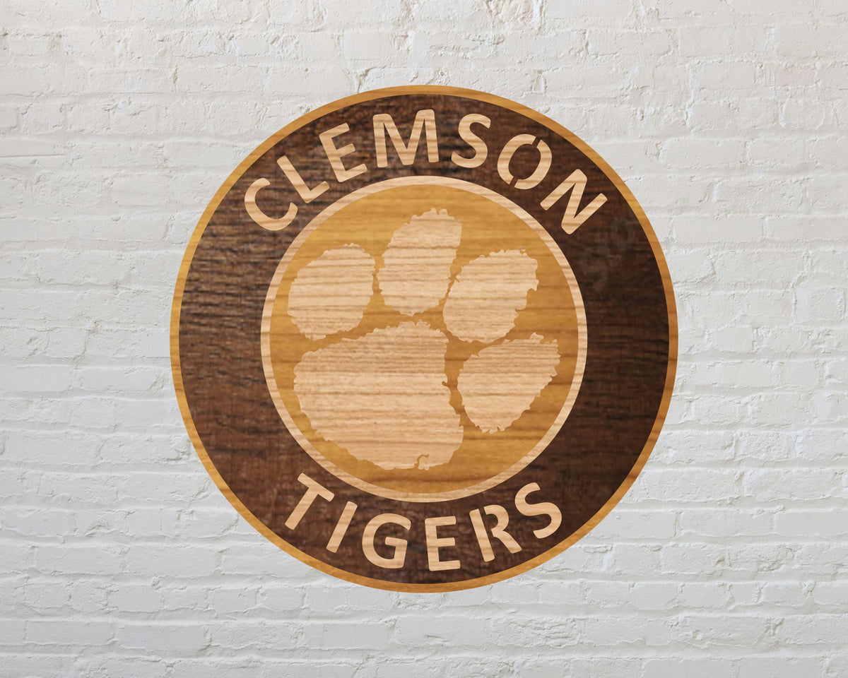Clemson Tigers NCAA Football Team Design Logo Multilayer Laser Cut files svg dxf ai png