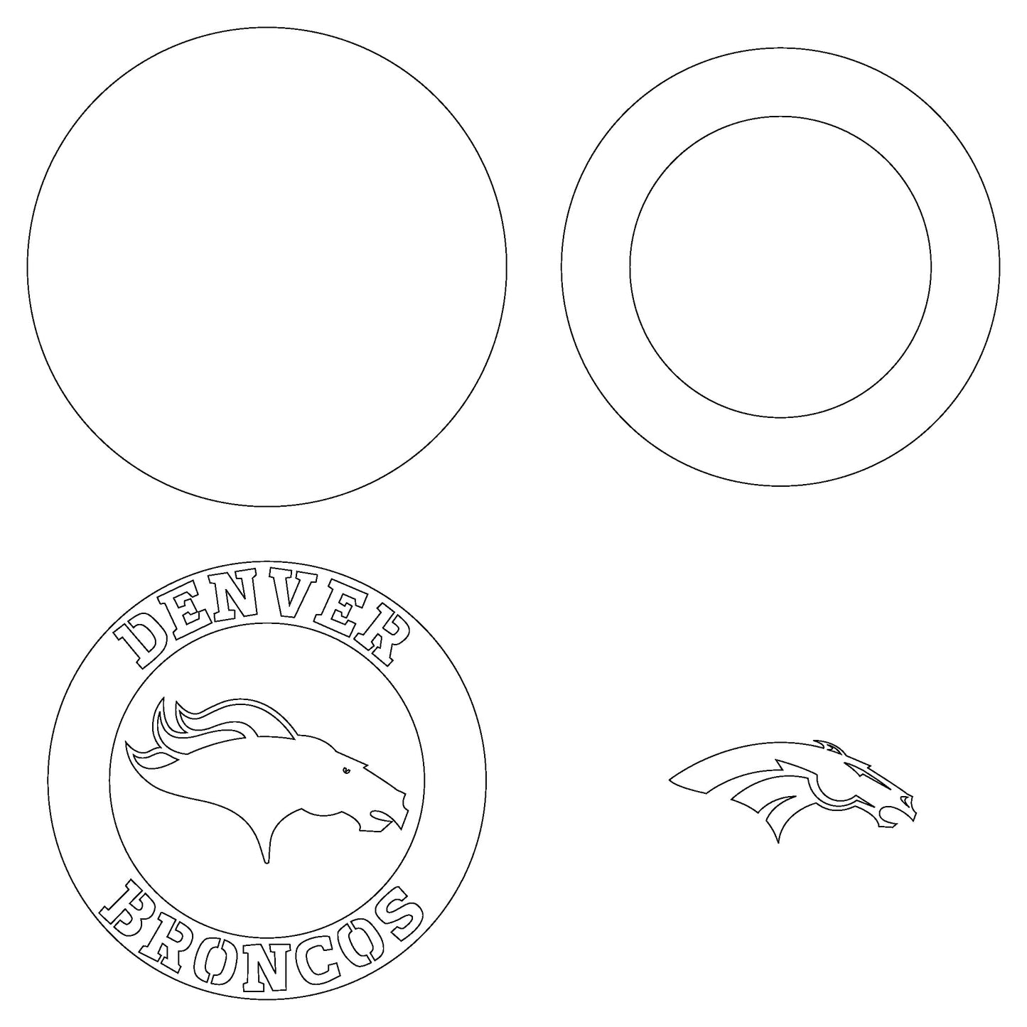 Denver Broncos Layered Laser Cut files svg dxf ai png