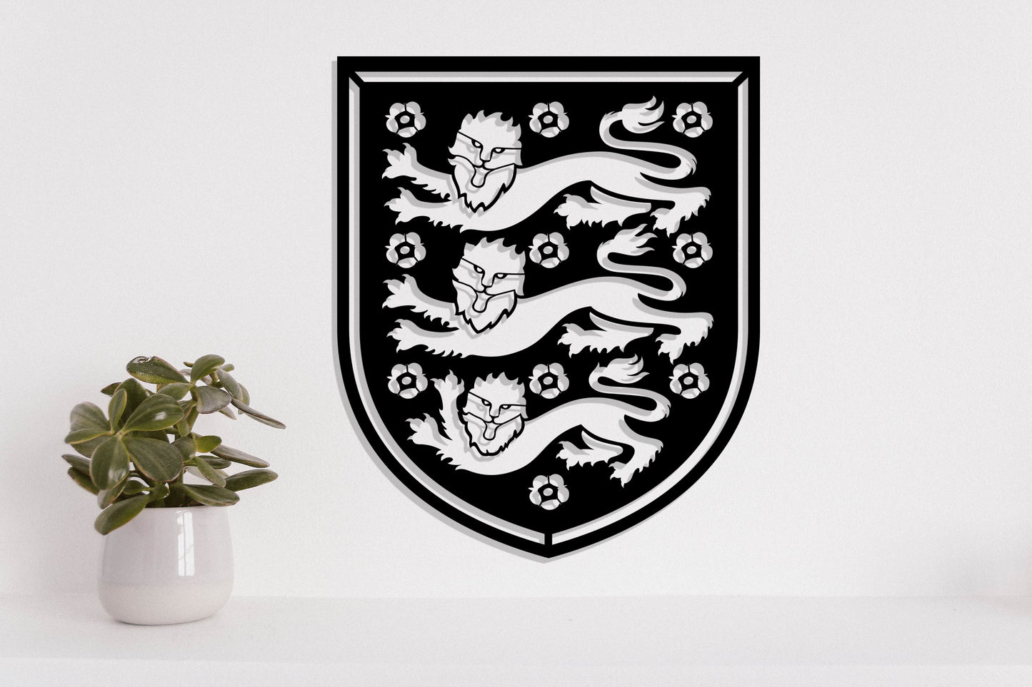 England National Team Badge Shield Metal Laser Cut files svg dxf ai png jpg pdf eps