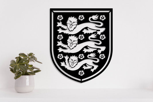 England National Team Badge Shield Metal Laser Cut files svg dxf ai png jpg pdf eps