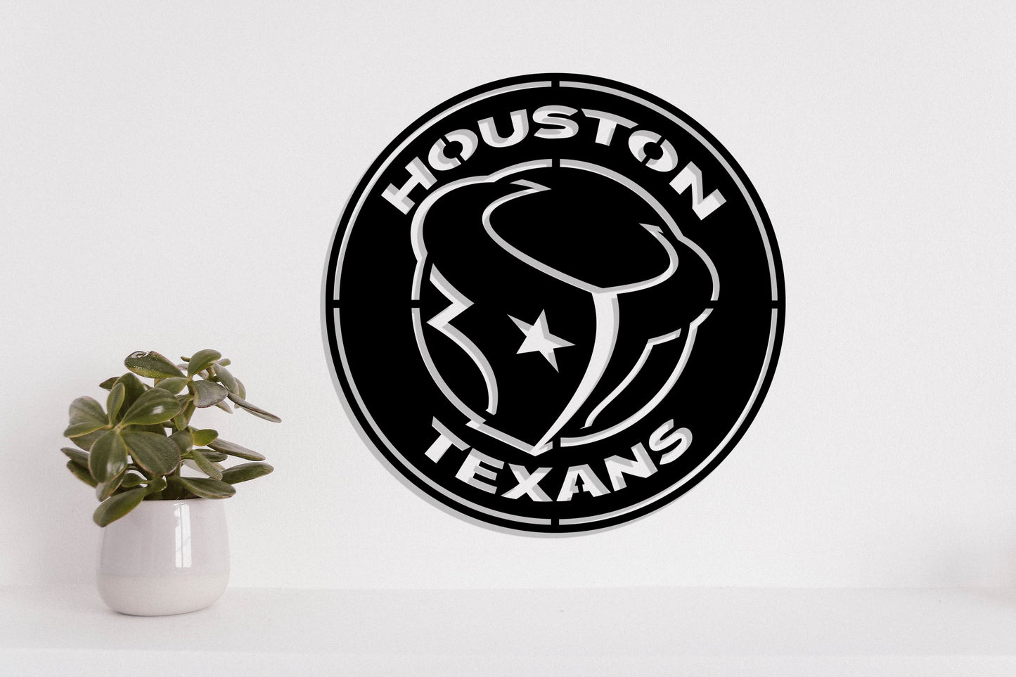 Houston Texans Badge Shield Laser Cut files svg dxf ai eps png jpg pdf