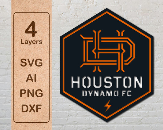 Houston Dynamo FC Layered Laser Cut files