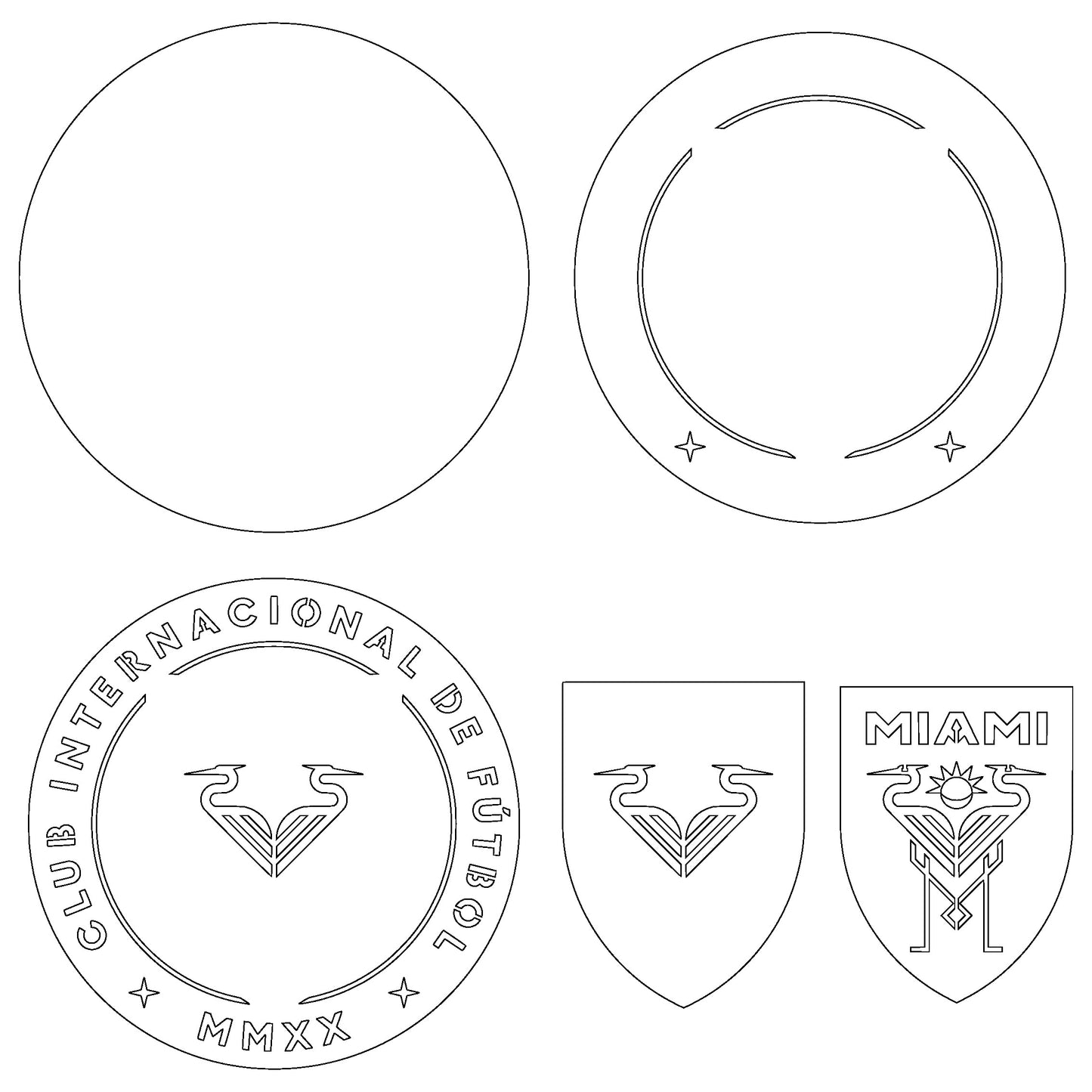 Inter Miami FC Layered Laser Cut files svg dxf ai png