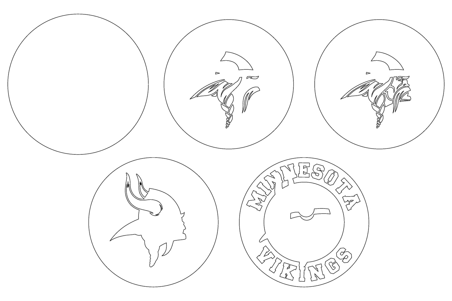Minnesota Vikings Layered Laser Cut files svg dxf ai png
