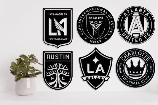 Bundle Major League Soccer MLS Football Club FC Badge Shield Single Layer Laser Cut files svg dxf ai eps png jpg pdf