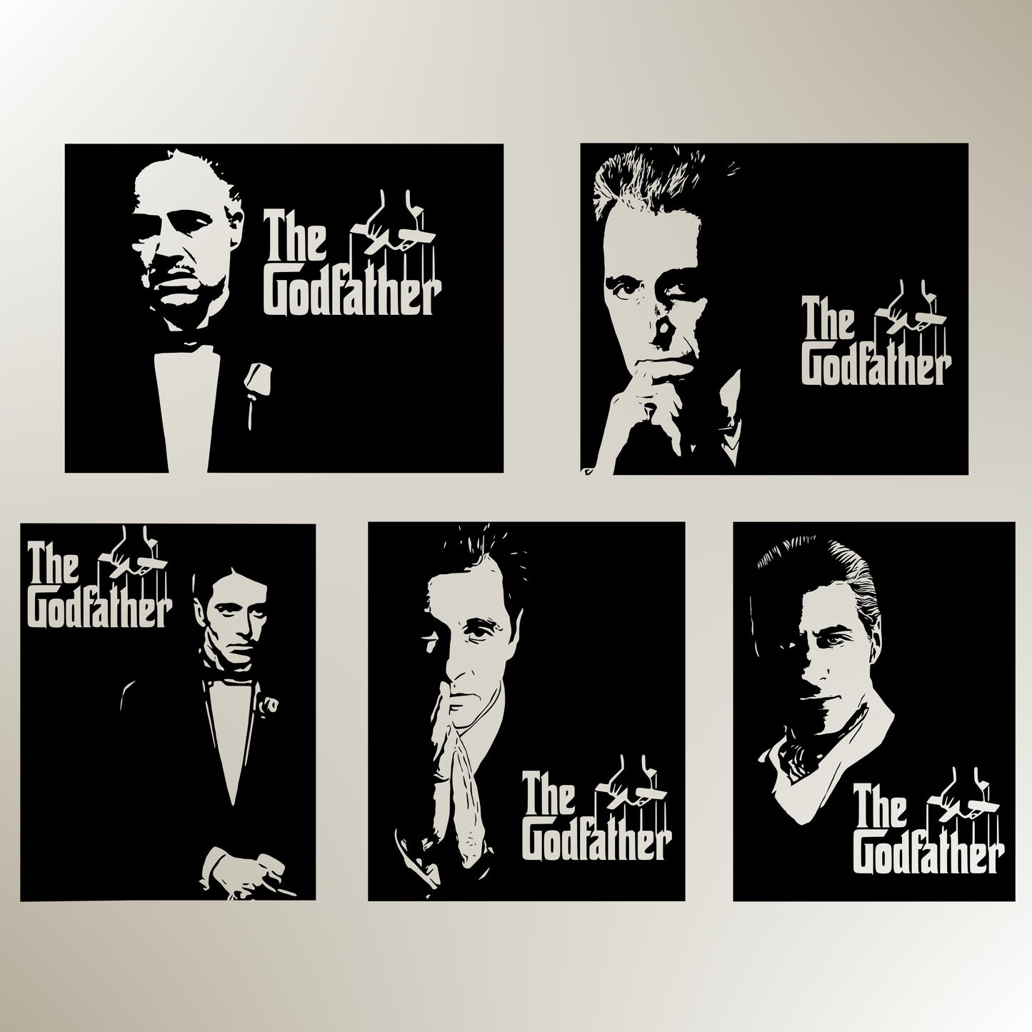 The Godfather Bundle Silhouette Vector Clipart Print files