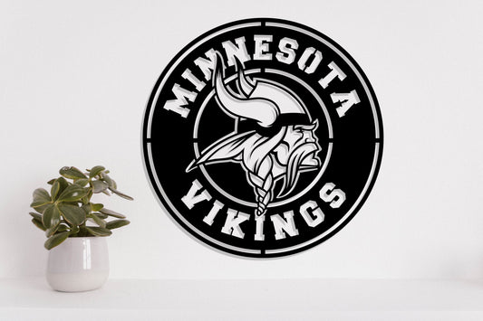 Minnesota Vikings Badge Shield Laser Cut file svg dxf ai eps png jpg pdf