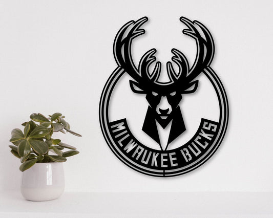 Milwaukee Bucks NBA Teams Designed Logo Badge Shield Metal Laser Cut files svg dxf ai png jpg pdf eps