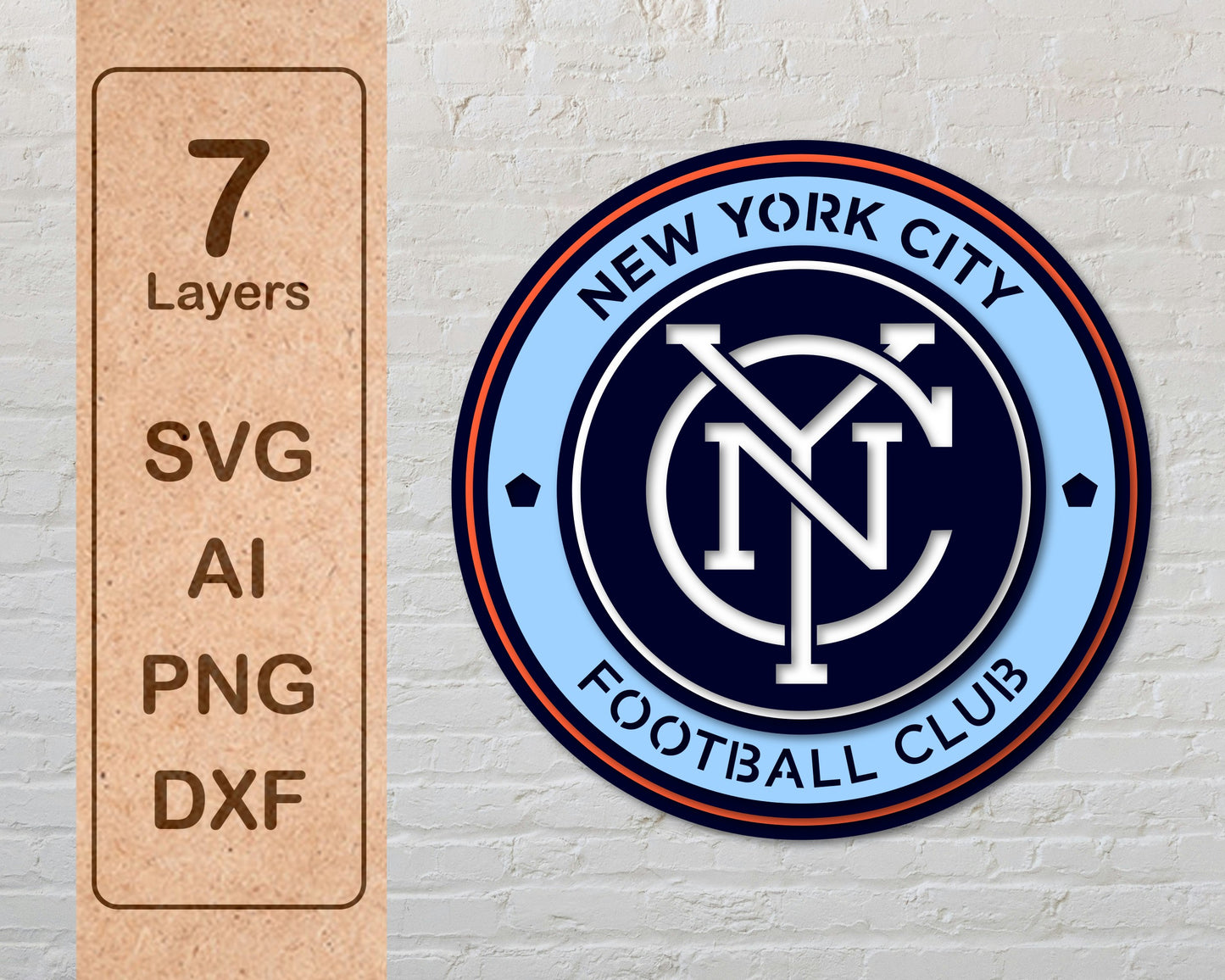 New York City FC Layered Laser Cut files