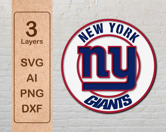 New York Giants Multi Layered Laser Cut files svg dxf ai png
