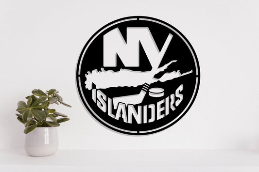 New York Islanders Badge Shield Metal Laser Cut files svg dxf ai png jpg pdf eps
